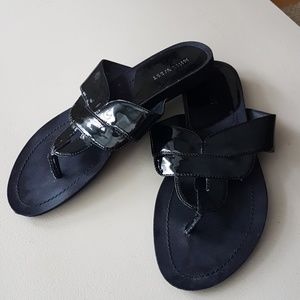 Black patent Nine West sandals